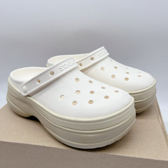 CROCS CLASSIC STACKED CLOG Platform CHALK WHITE Womens US 9 - NEW - Picture 3 of 12